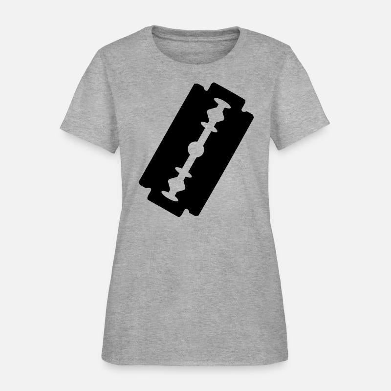 Razor blade logo. Transparent shadow image