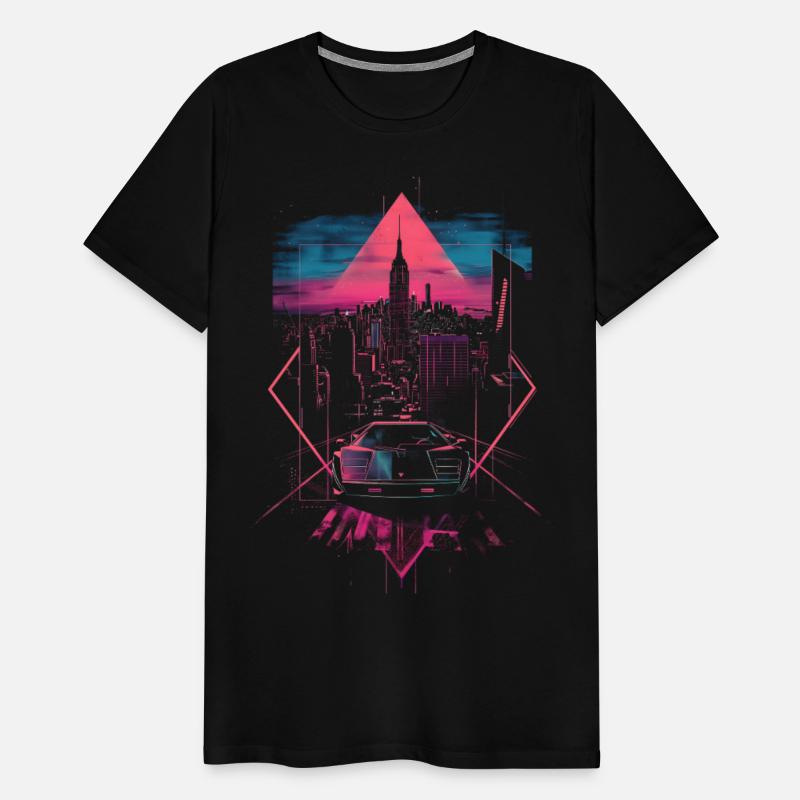 Retro Car City Vaporwave Synthwave 80s 90s