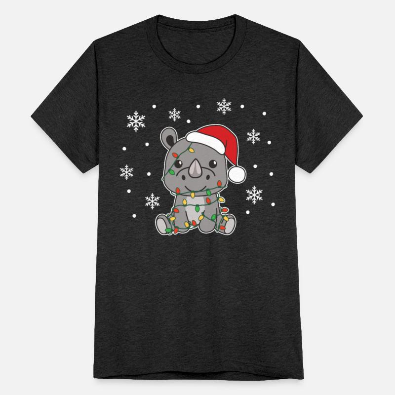 Rhino Christmas Winter Animals Rhinos