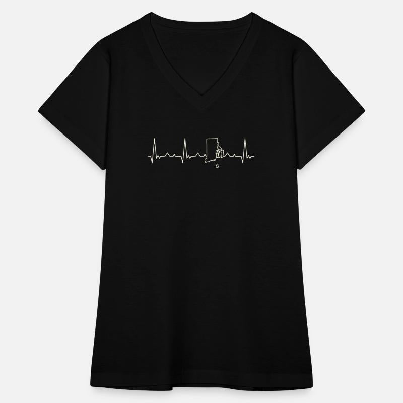 Rhode Island State USA. Heart. Love. EKG. Pulse.