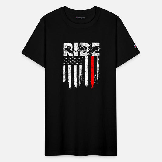 RIDE Snowmobile TShirt Snowmobiling American Flag