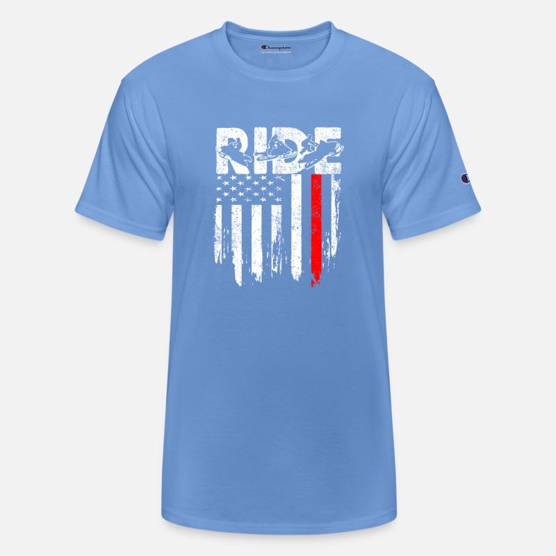RIDE Snowmobile TShirt Snowmobiling American Flag