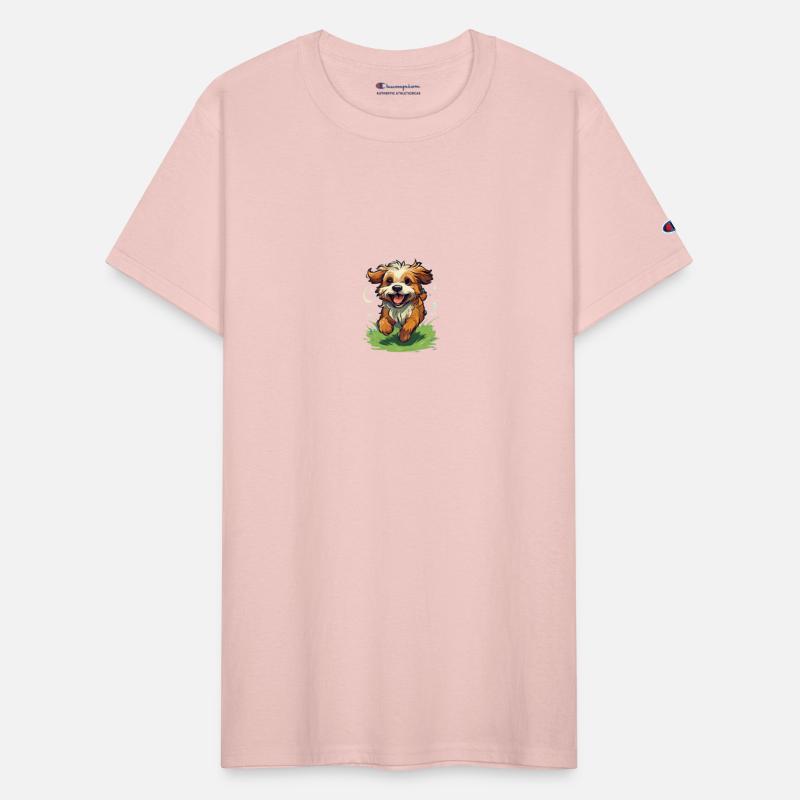 running dog on the grass