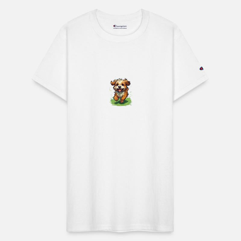 running dog on the grass