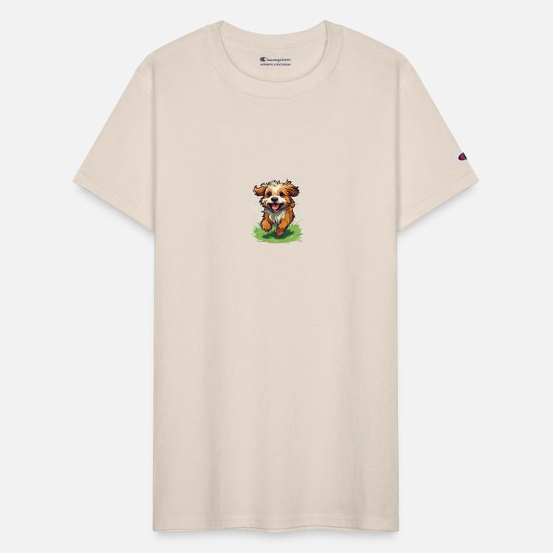 running dog on the grass