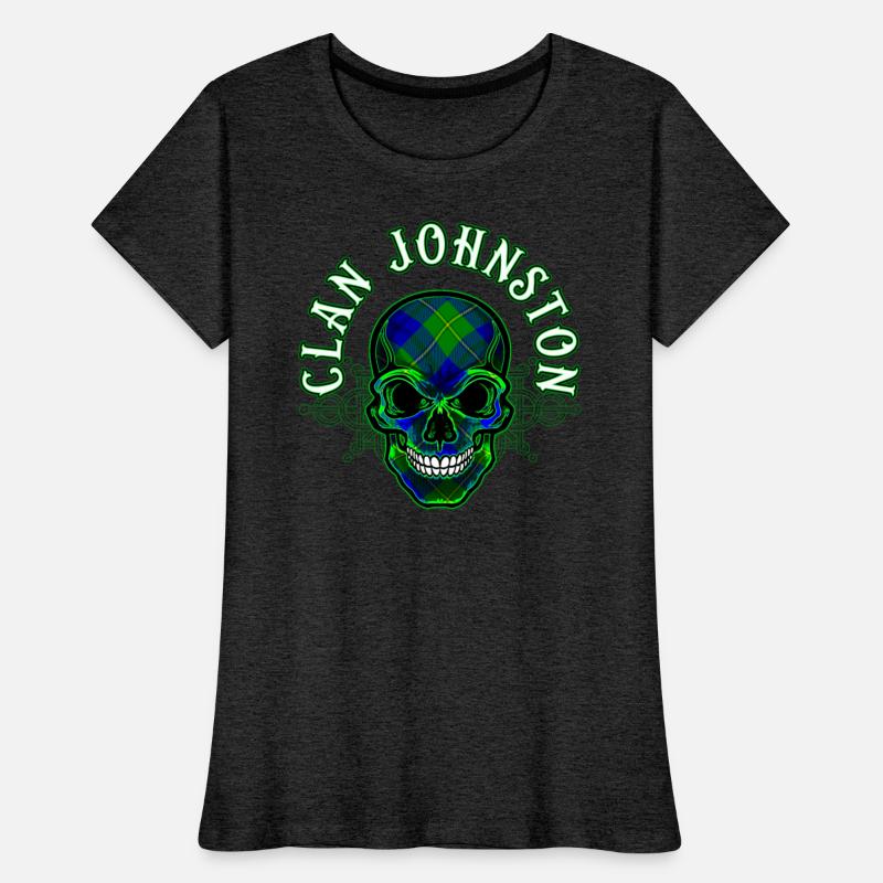 Scottish Clan Johnston Tartan Celtic Skull