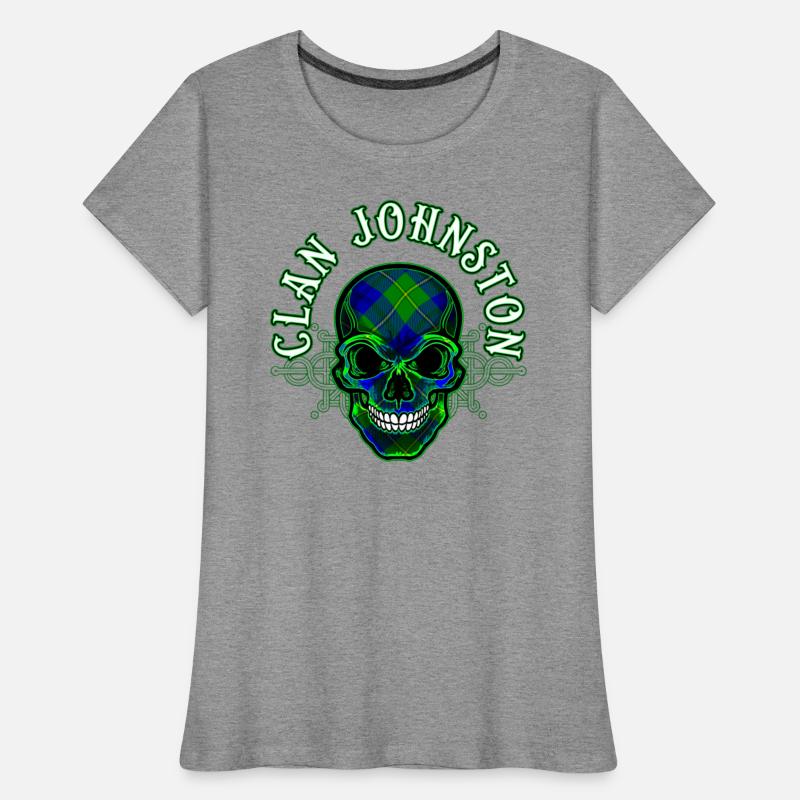 Scottish Clan Johnston Tartan Celtic Skull