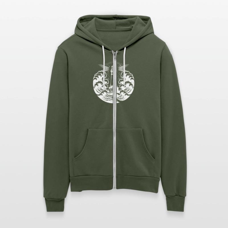 Shining Coastal Lighthouse In Heavy Waves