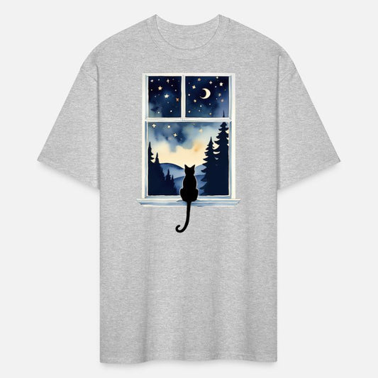 Silhouette of a Cat Looking Out of the Window