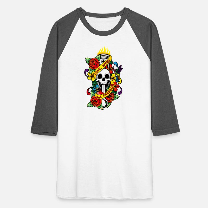 Skull, piston and red roses