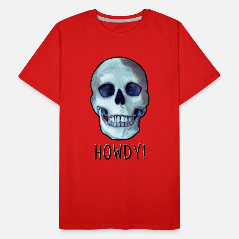 Skull saying HOWDY! modern funny dark humor
