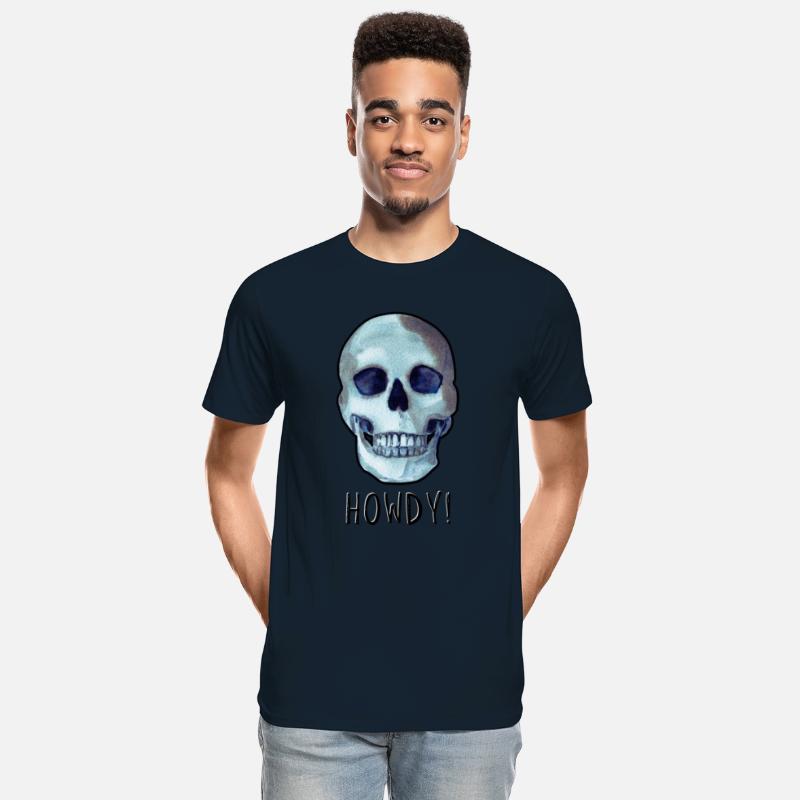 Skull saying HOWDY! modern funny dark humor