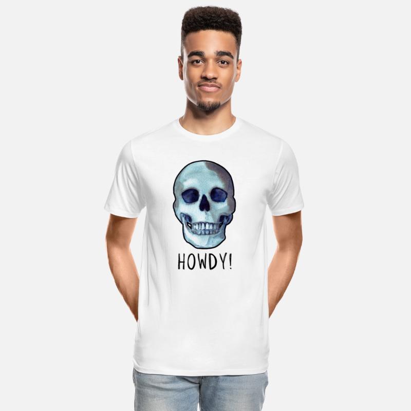 Skull saying HOWDY! modern funny dark humor
