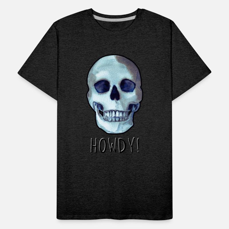 Skull saying HOWDY! modern funny dark humor