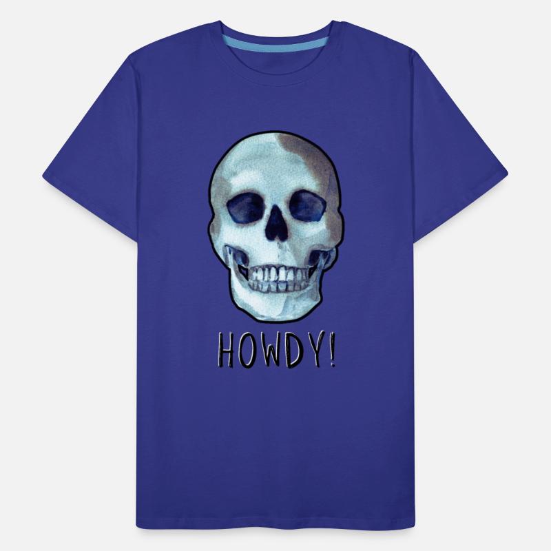 Skull saying HOWDY! modern funny dark humor