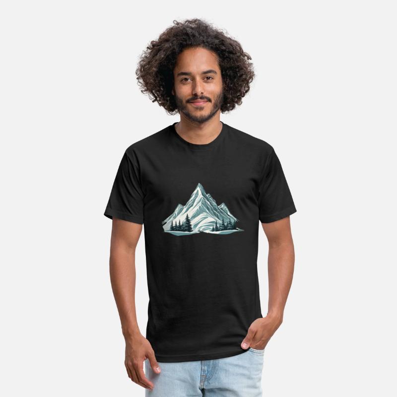 Snowy mountains illustration