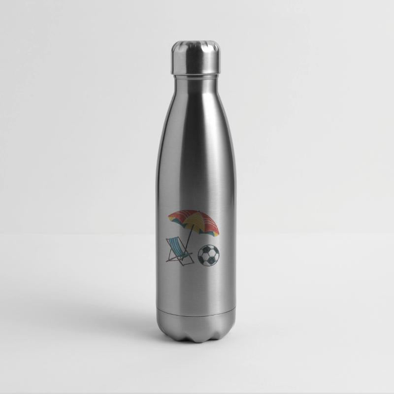 Soccer Ball on the Beach with Chair and Parasol