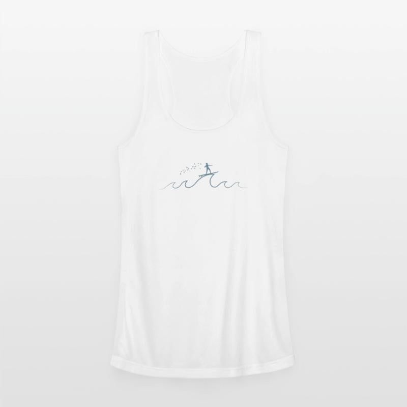 Stick Figure Surfing on a Wave