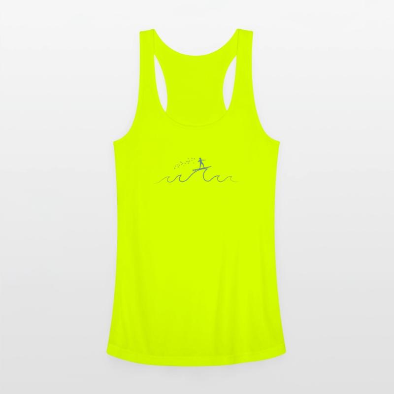 Stick Figure Surfing on a Wave