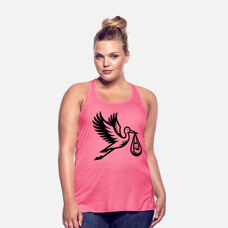 Stork Carrying Baby Illustration for New Parents