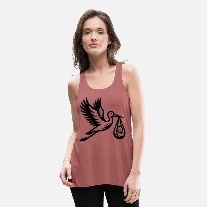 Stork Carrying Baby Illustration for New Parents