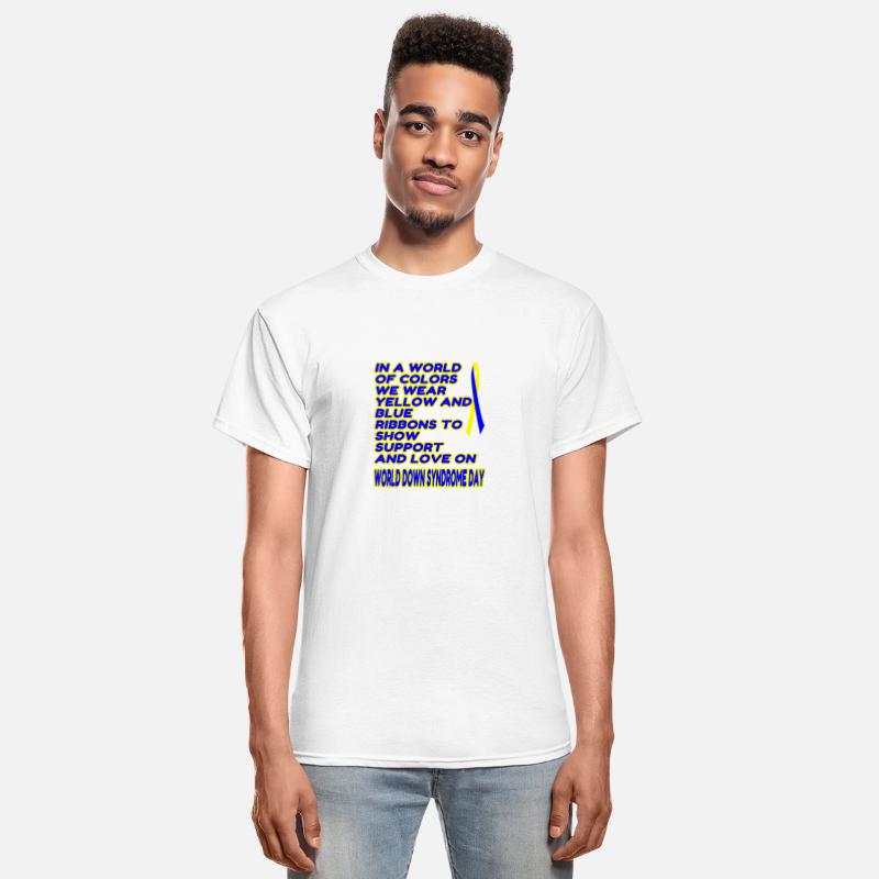 Support & Love: Blue and Yellow Ribbons - Down Syn