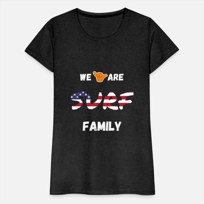 Surf family design with shaka hand and usa flag