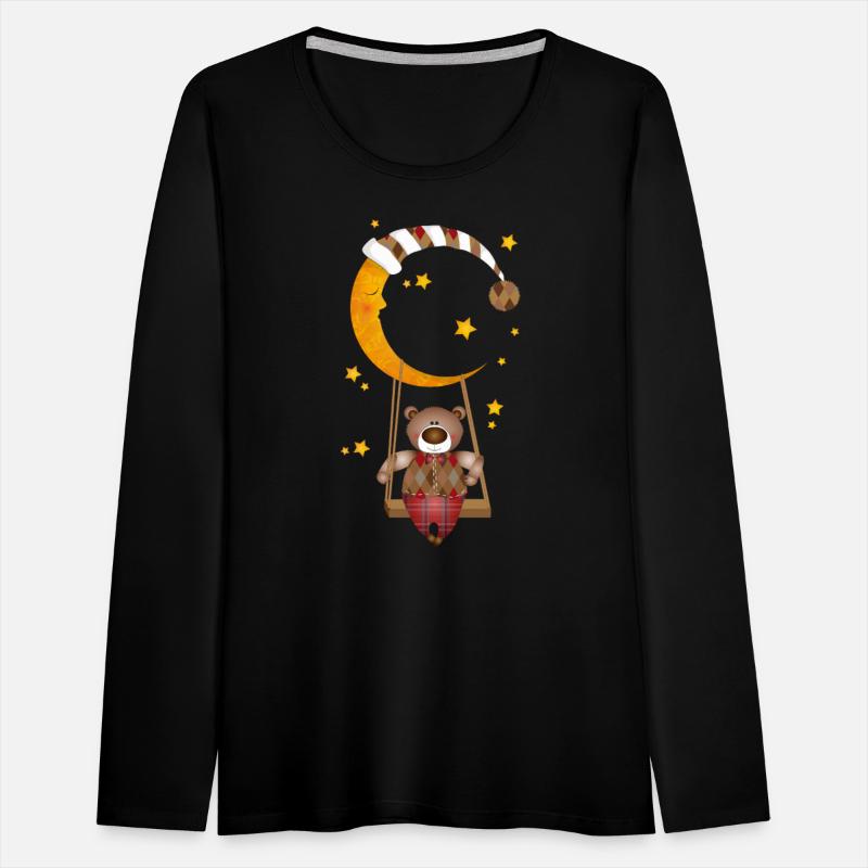 Teddy swinging on the moon – sweet goodnight motif