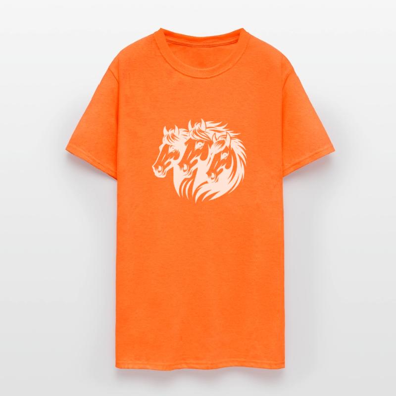 Three Beautiful Horse Heads With Elegant Manes