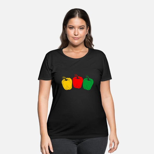 Three colors of peppers