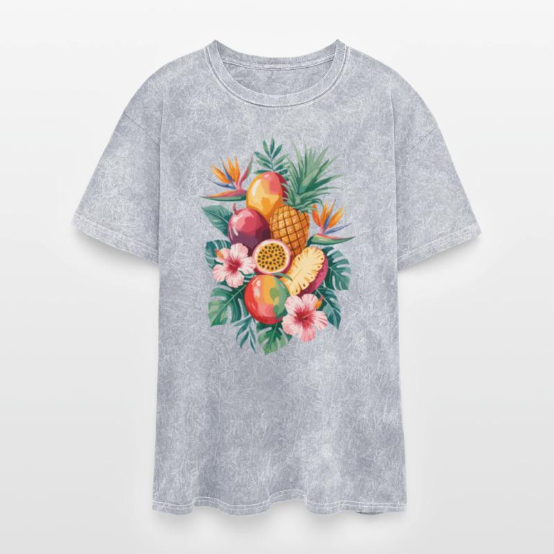 Tropical Paradise Fruits And Flowers Display