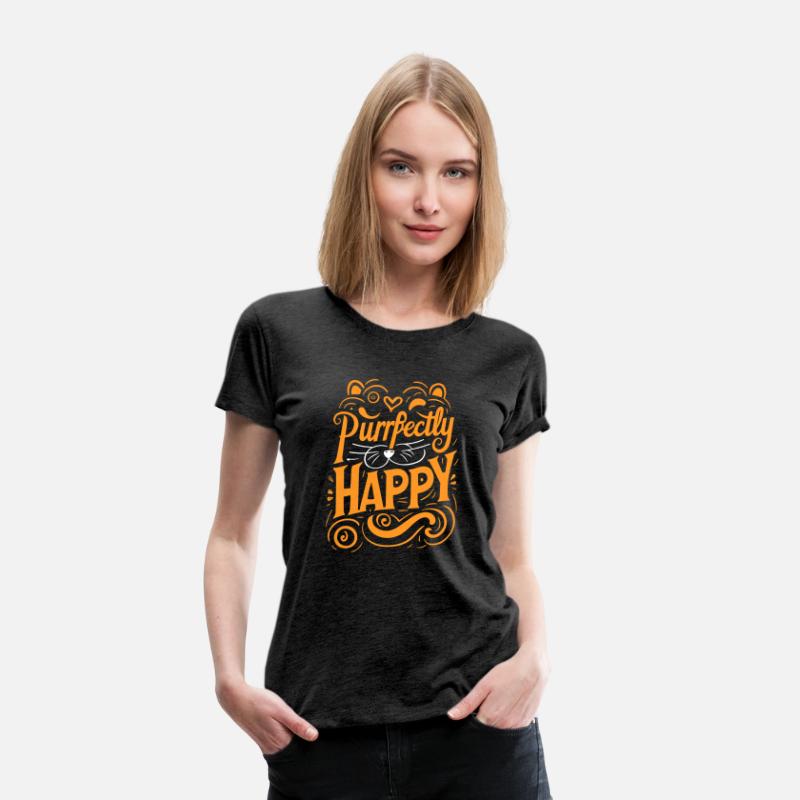 Typography T Shirt Design Purrfectly Happy