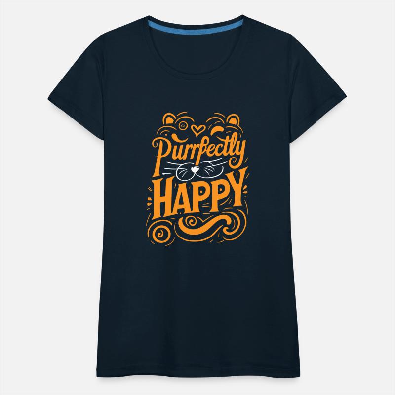 Typography T Shirt Design Purrfectly Happy