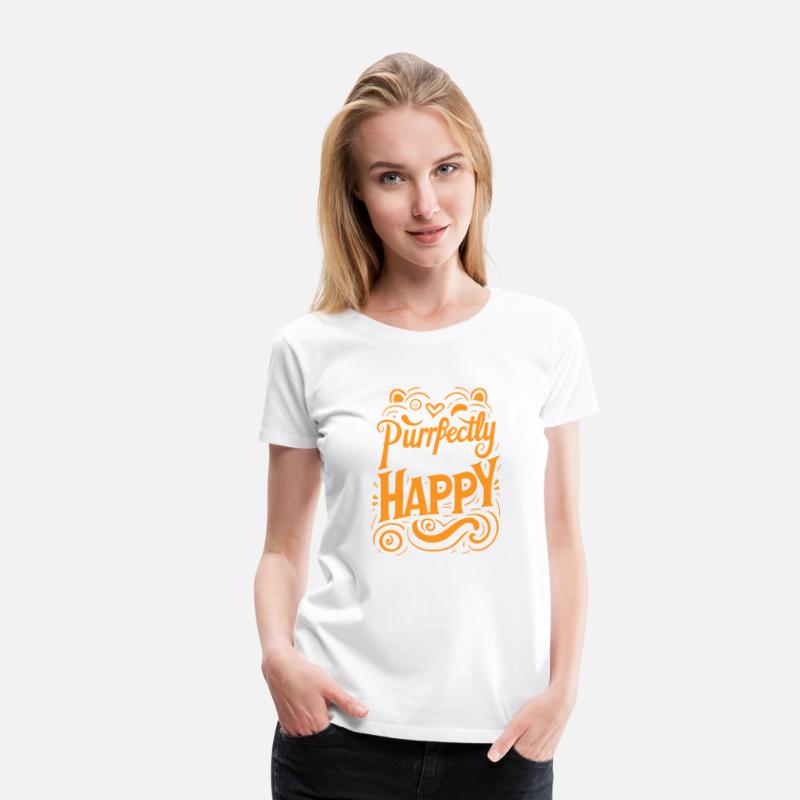 Typography T Shirt Design Purrfectly Happy