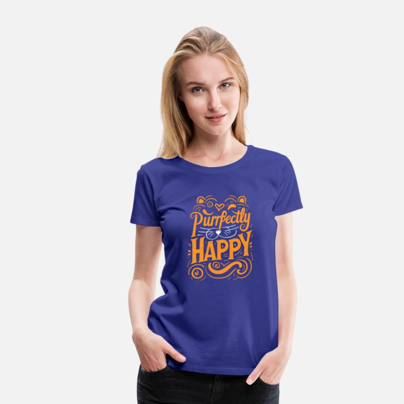 Typography T Shirt Design Purrfectly Happy