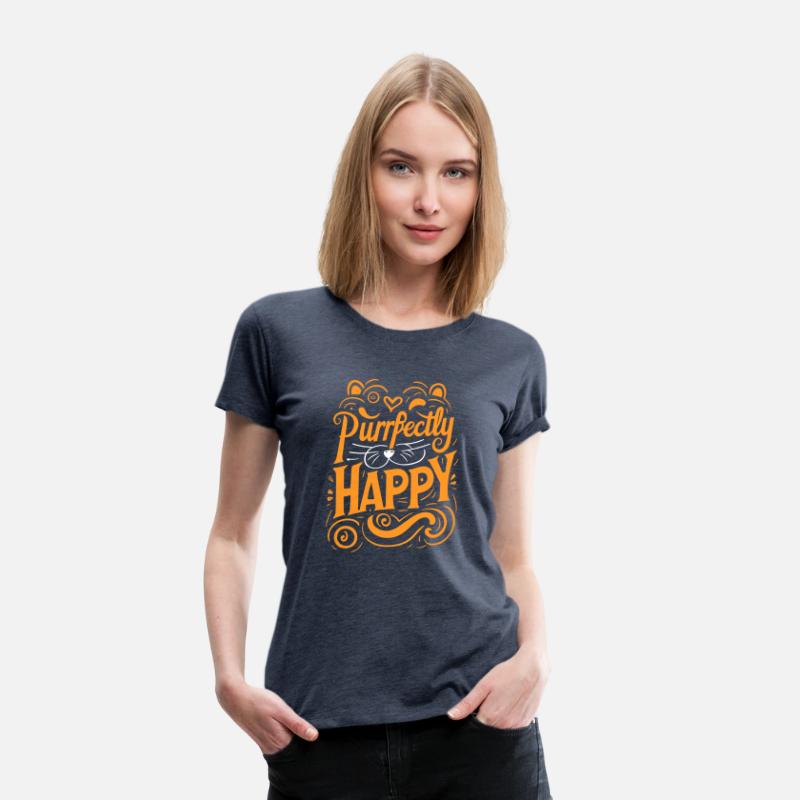 Typography T Shirt Design Purrfectly Happy