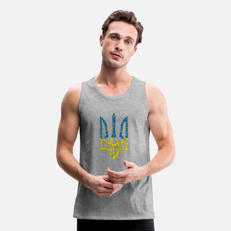 Ukrainian national textured emblem trident tryzub