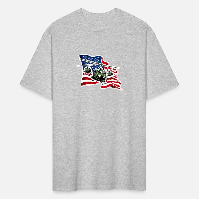 US Army UH 1 With US Flag Tshirt