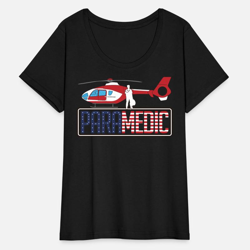 USA Patriotic Paramedic With Helicopter