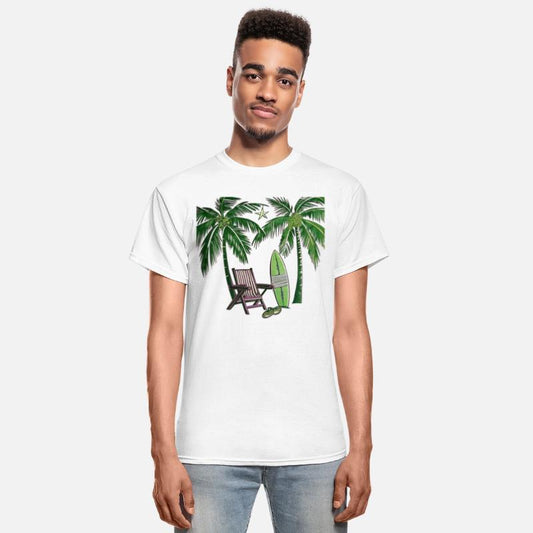 vector illustration of a cozy beach scene depicted