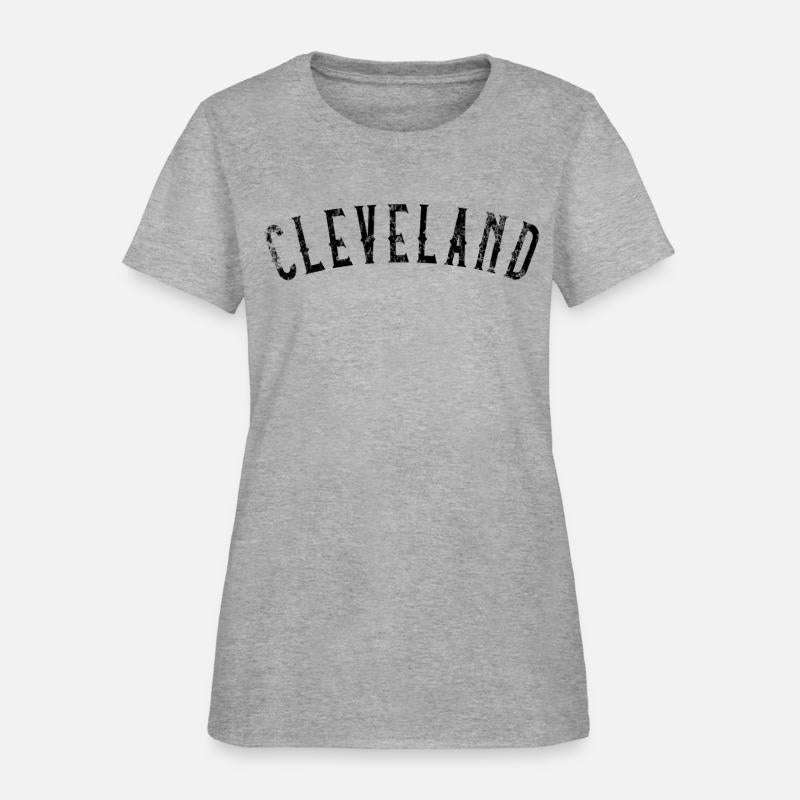 Vintage Cleveland Distressed Black Script Cle