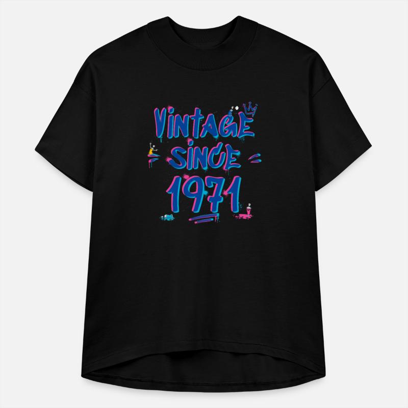 Vintage Since 1971 Graffiti Glitch 54th Bday Vibes