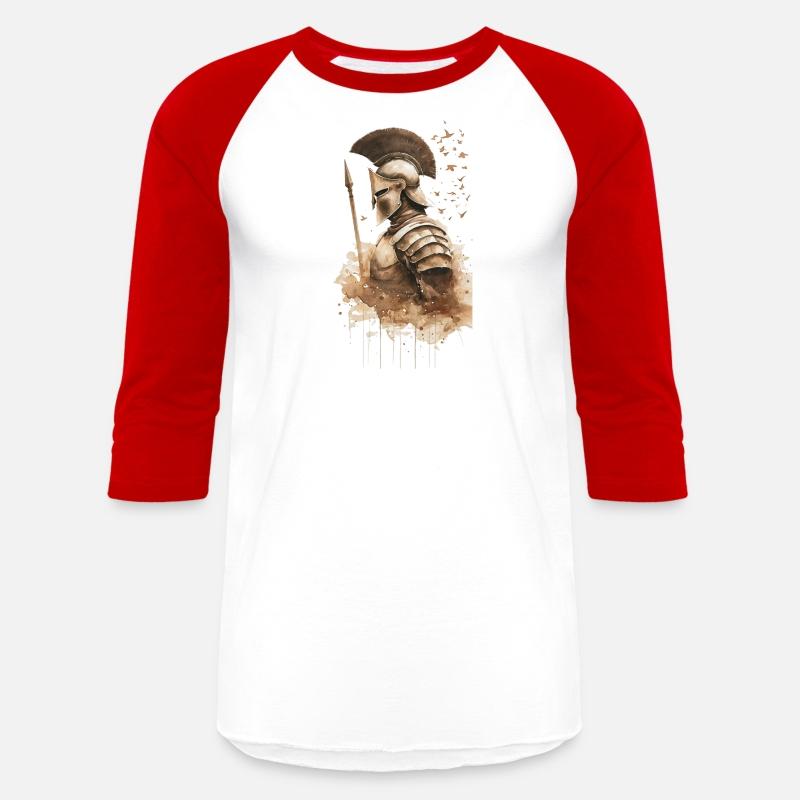 Watercolor Portrait Of A Spartan Warrior In Armor