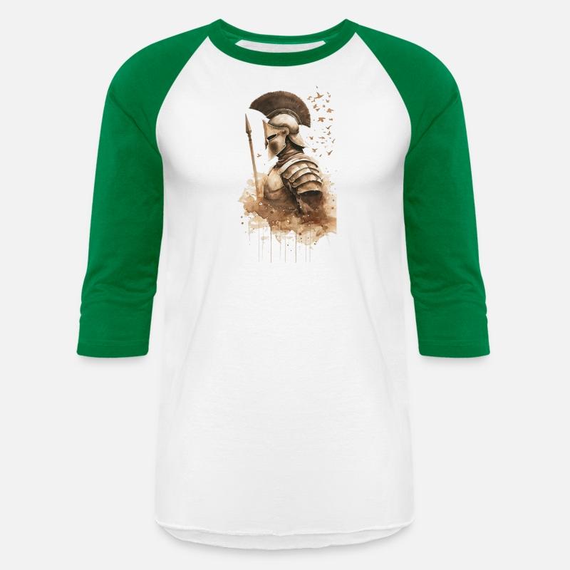 Watercolor Portrait Of A Spartan Warrior In Armor