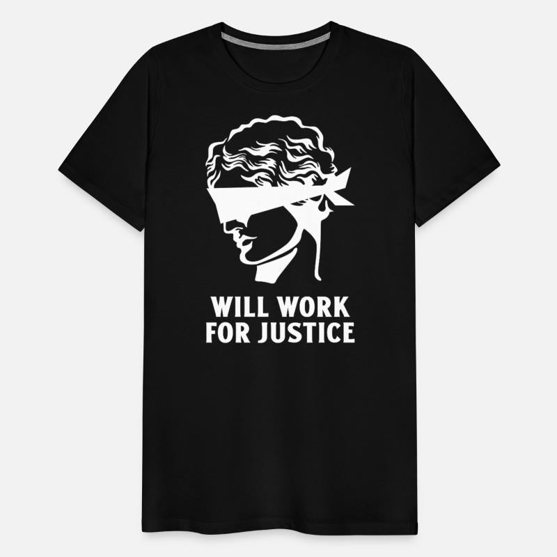 Will Work For Justice Blindfolded Statue Head